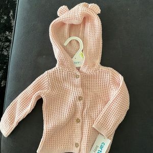 Carters Baby Hooded Sweater with Bear Ears NWT 0-3M